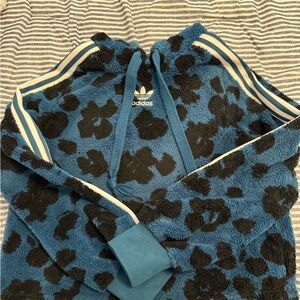 Adidas Women’s Size S Blue and Black Fleece Hoodie